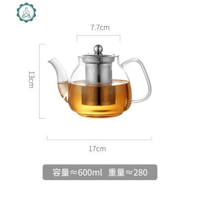 玻璃泡茶壶家用茶具套装小大号单烧水壶电磁炉专用加热煮茶 封后 1200单壶+2杯