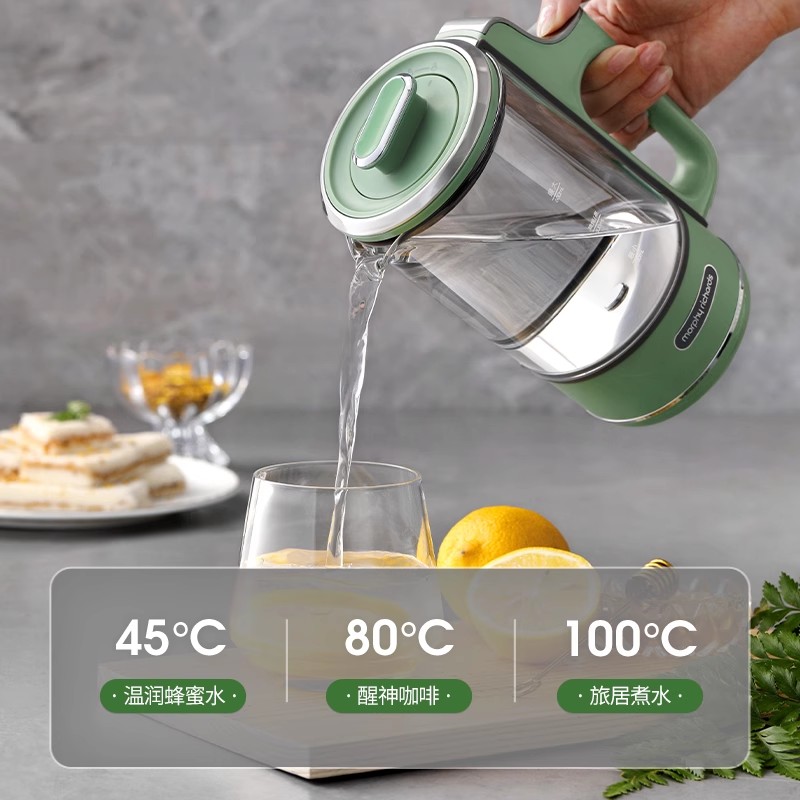 摩飞 MR6086迷你养生壶烧水壶煮茶器多功能花茶玻璃壶热水壶家用办公室 白色高清大图