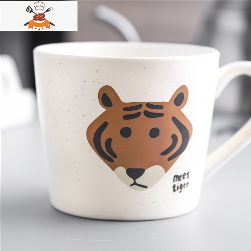 猫咪老虎日式创意个性陶瓷杯可爱家用马克杯情侣早餐杯子咖啡水杯 敬平高清大图