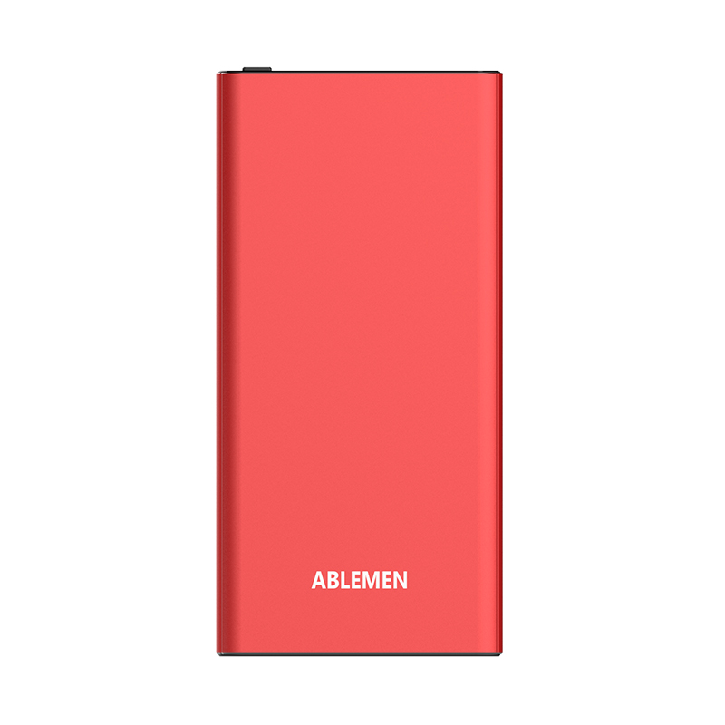 爱博儿(ABLEMEN)超薄10000毫安 移动电源/充电宝 聚合物移动电源 双输出/双输入 魅力红(新版)