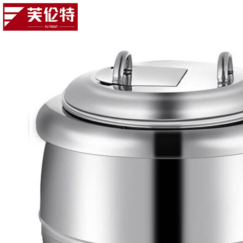 芙伦特 厨房保温售饭机暖汤煲 暖粥桶保温汤桶 不锈钢鼓形电热暖汤煲保温餐炉 FLT-GT-DRNTL-13高清大图