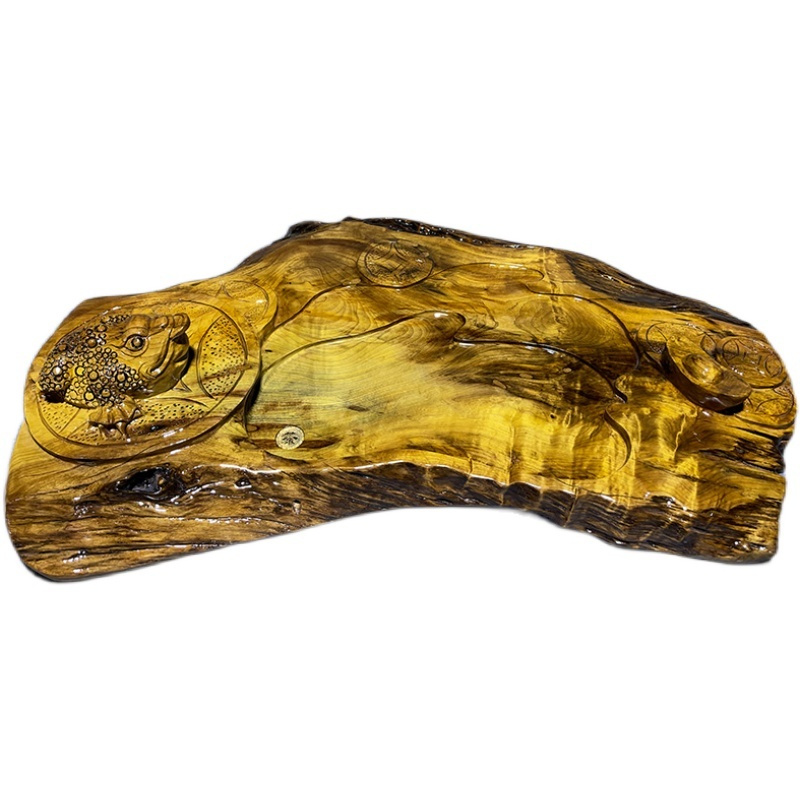 铭陶满堂整块实木根雕茶盘家用金丝楠木大号木质排水茶托茶具特价茶海