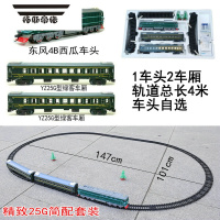 拓斯帝诺仿真电动轨道高铁东风模型儿童益智绿皮火车玩具男孩合金坦克 精致25G简配套装 配东风11狮子车头+充电套装