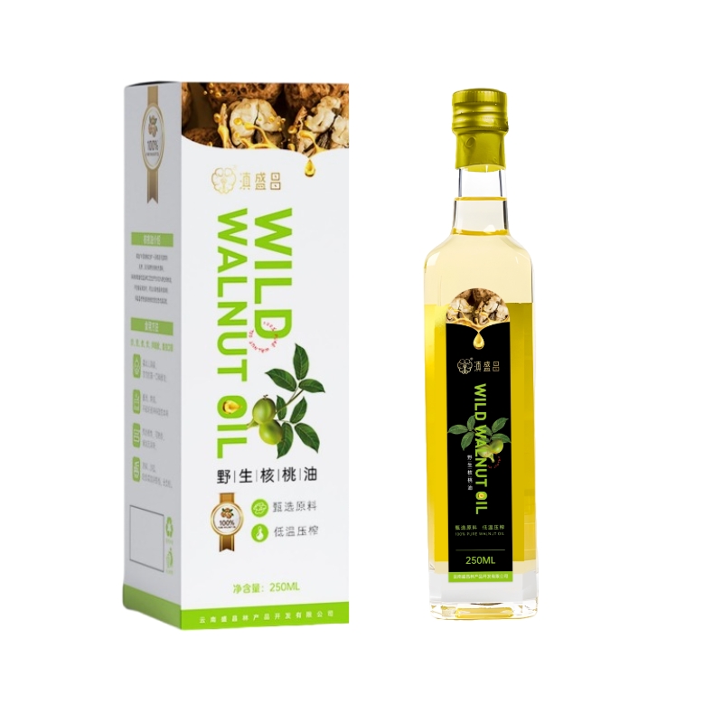 滇盛昌 玻璃瓶核桃油单支礼盒-黑绿标250ml*1瓶/提HC