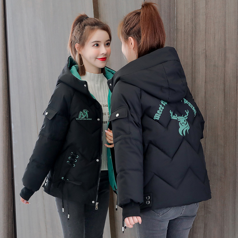 棉服女短款冬季保暖外套宽松加厚女士修身棉衣韩版学生棉袄女高清大图