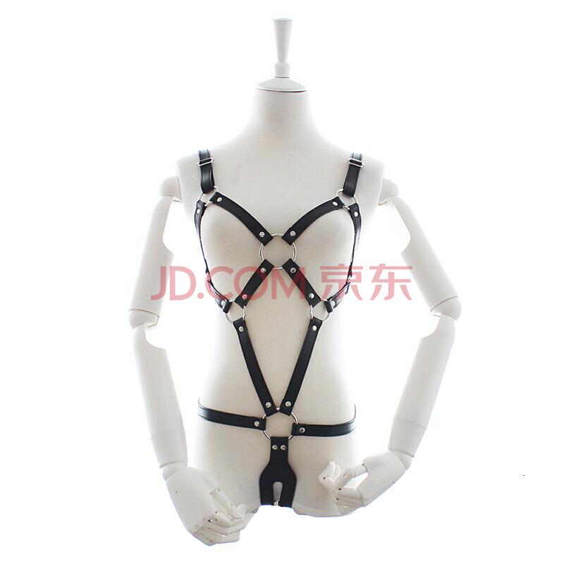 桃色缘 女用成人强制捆绑皮革衣女奴束身衣背手限制束缚带乳房下体调教紧缚衣 sm情趣用品自缚绳 L款皮革情趣衣