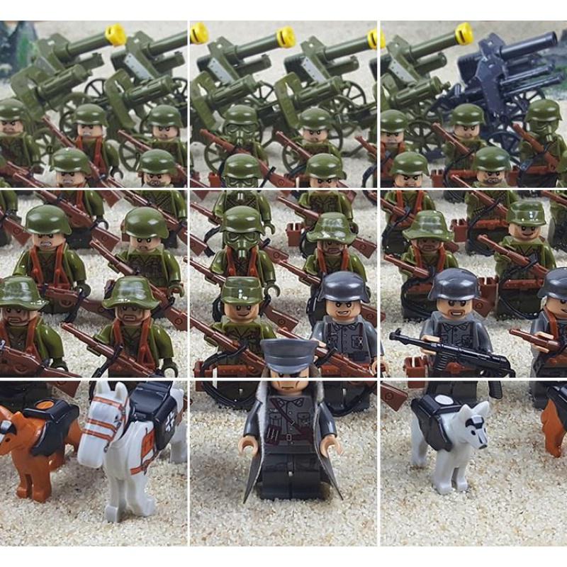 兼容樂高军事组装武器拼装男孩子玩具积木6-7-8-9-10岁手抢 花色海陆空18人高清大图