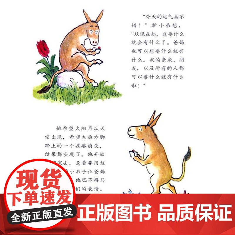 驴小弟变石头信谊硬壳精装绘本图画书一个体现亲情之爱的温馨故事适合4岁5岁6岁7岁8岁亲子共读获凯迪克金奖作品正版童书高清大图