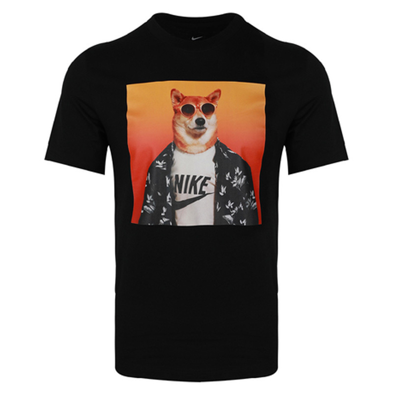 nike耐克男子针织运动休闲柴犬印花短袖t恤ct6313视频