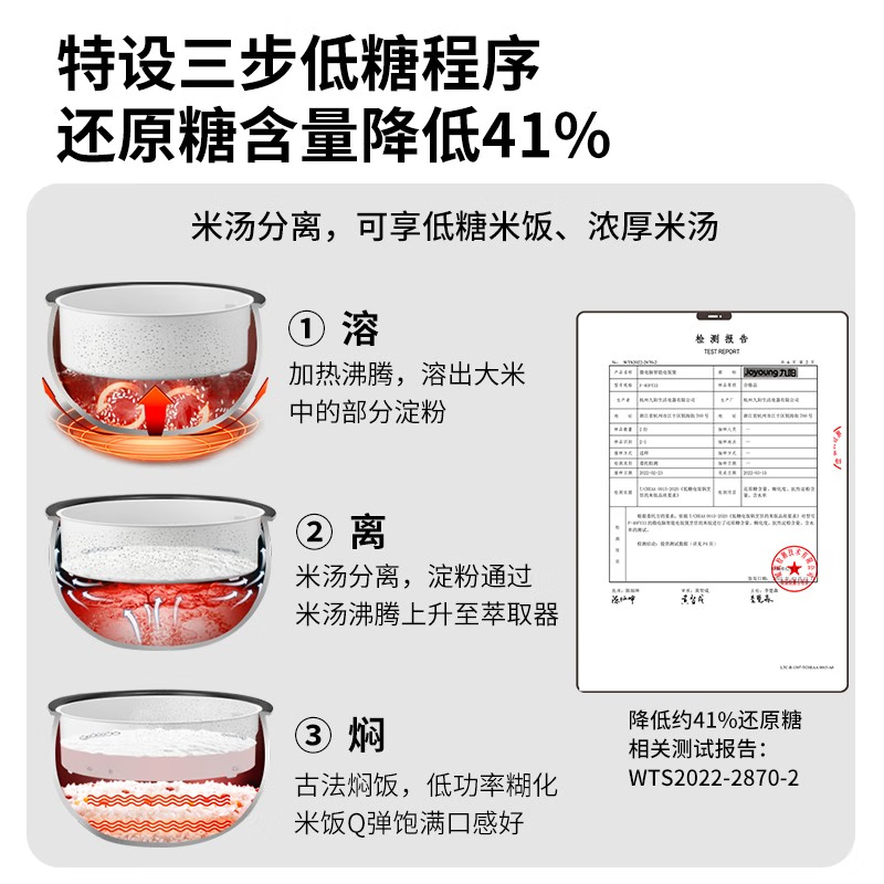 九阳(Joyoung)4L大容量低糖电饭煲电饭锅智能预约多功能大功率 土灶还原儿时饭香3-8人 40FY33 [土灶原釜高清大图