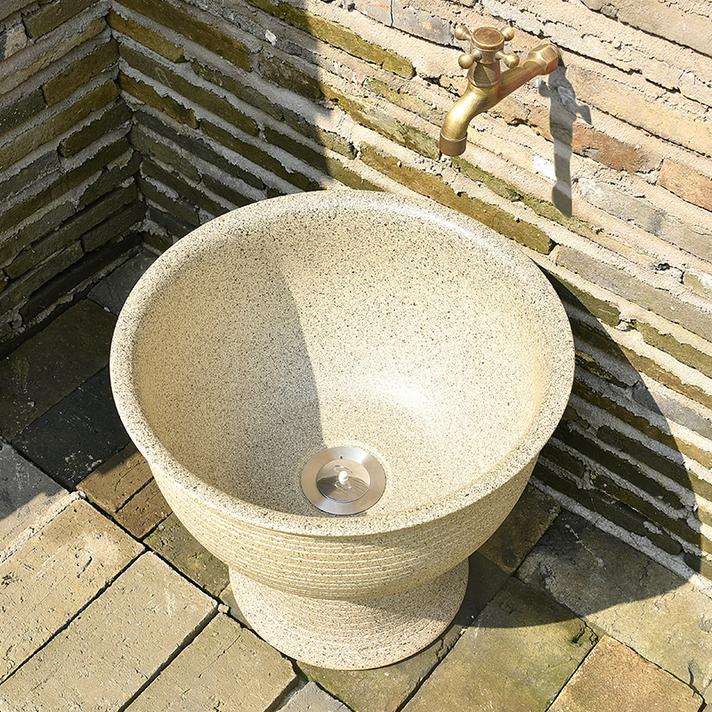 陶瓷洗拖把池阳台卫生间家用小号ciaa高脚墩布盆户外落地式洗拖把