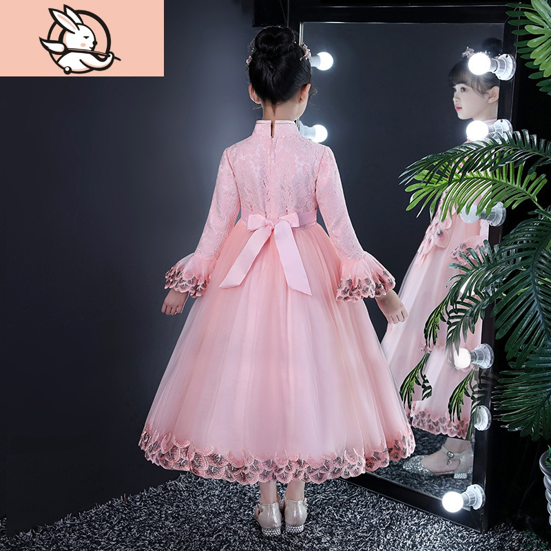 HUAYANGTU女童拜年服儿童装新年装秋冬装加绒加厚冬季公主连衣裙子洋气冬款裙子童