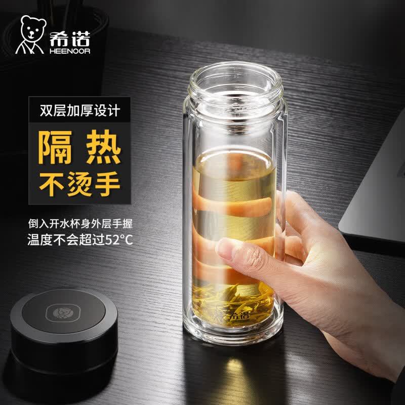 希诺 双层水杯玻璃杯高清大图