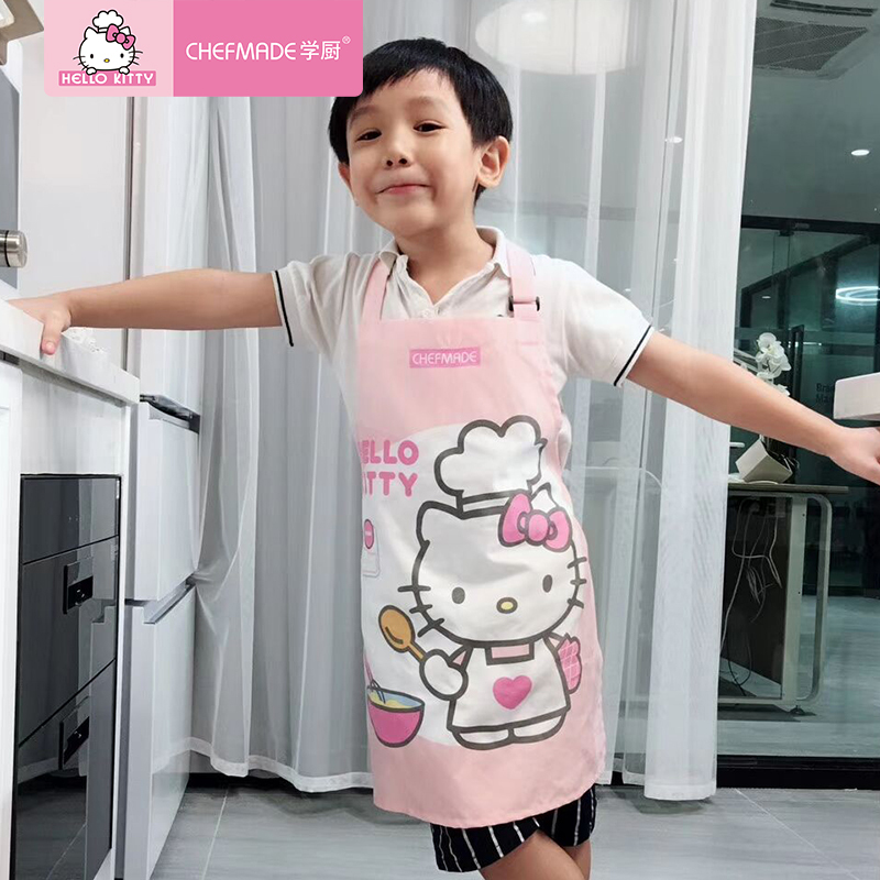 学厨 HELLO KITTY正版授权儿童亲子蛋糕凯蒂猫图案烘焙工具8件套装围裙饼干模具隔热手套擀面杖油刷 KT7071