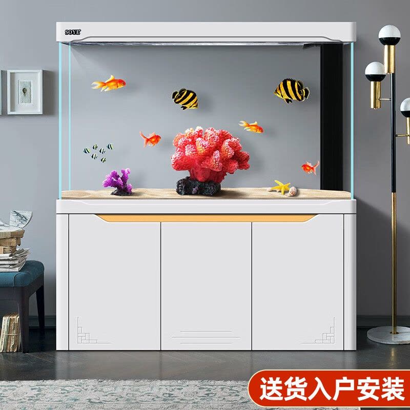 鱼缸水族箱客厅家用生态智能底滤大型超白玻璃懒人落地图片