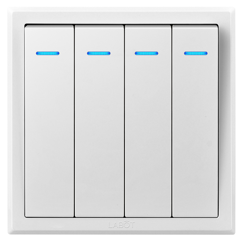 家用开关插座面板86型墙壁电源暗装四位双极4开双联开关