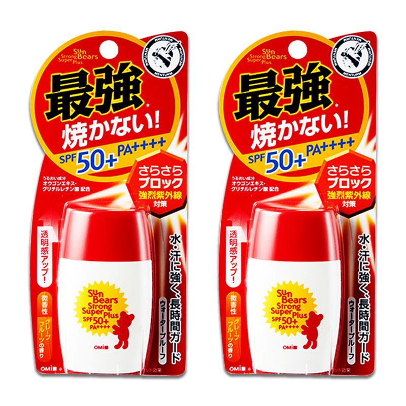 日本近江兄弟小熊防晒霜spf50pa红色30g2支装