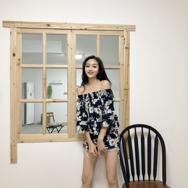 衬衫女夏装2018新款漏锁骨设计感港懒复古温柔风上衣白色均码