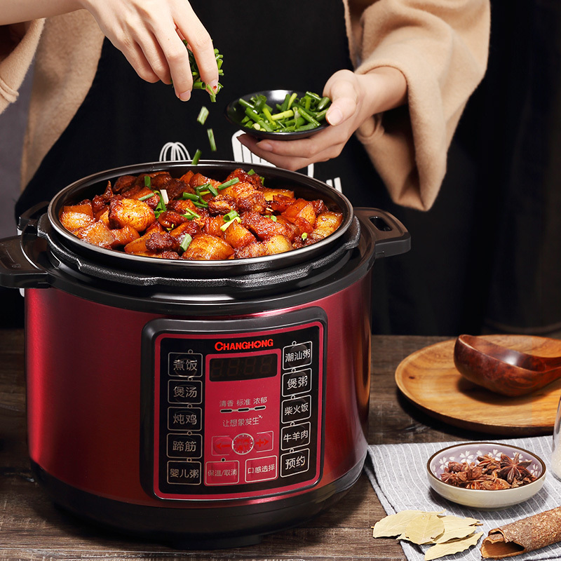 长虹(CHANGHONG)电压力锅 微电脑按键式5L大容量电高压锅压力饭煲多功能智能预约不粘内胆 CYL-50M35