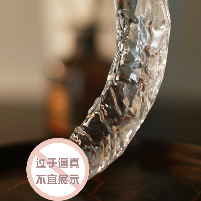 谜姬小号长透明手动阳具柔软弯曲仿真阳具大粗假阴茎免提吸盘吸附女用自慰器插入式女用自慰器宿舍成人用品性玩具女性系列非震动棒