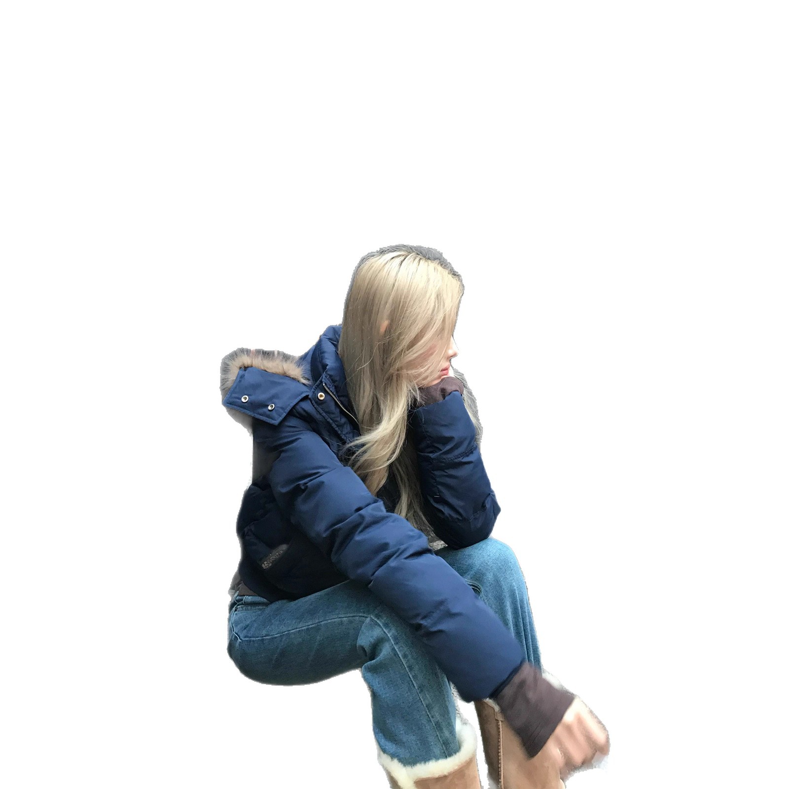 90绒2025秋冬藏青新款羽绒服女短款时尚洋气时髦高级感修身外套潮高清大图