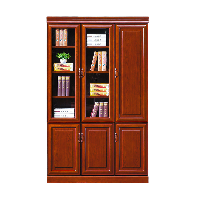 臻远ZY051426木质文件柜油漆贴木皮资料柜书柜 三门高清大图