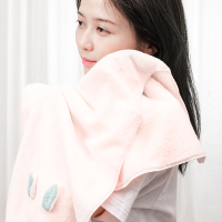 名创优品(miniso) 珊瑚绒毛巾浴巾男女吸水速干可爱毛巾家用干发巾[白熊-毛巾]