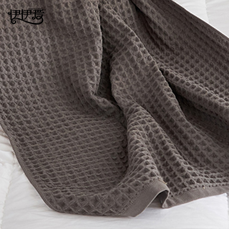 伊伊爱 YBH25236 蜂巢格毛巾 灰绿高清大图