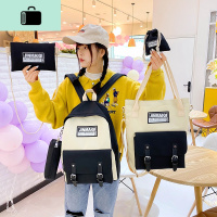 ins风校园书包女韩版原宿ulzzang初中双肩包潮牌高中学生百搭背包NEW LAKE