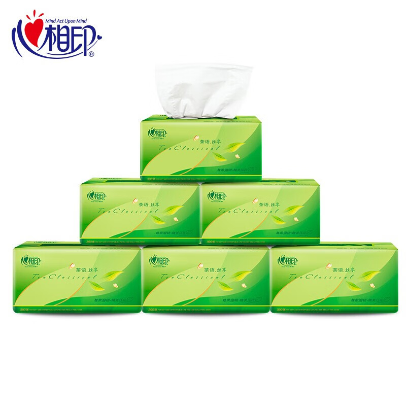 心相印抽纸 DT15130(提装)心相印茶语丝享系列130抽三层塑装纸面巾6包高清大图