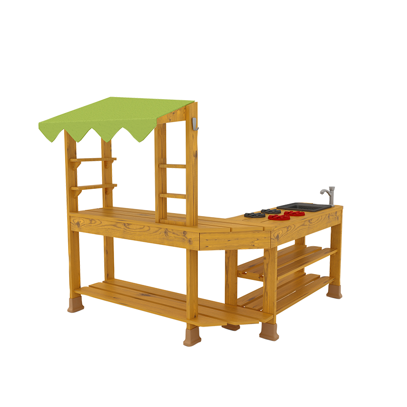 华森葳 户外双水池柜 可移动外卖餐车 凉亭式厨房 转角小吃店 HW1-S737