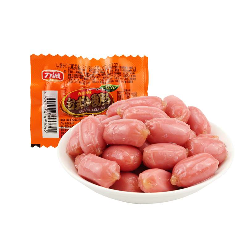 力诚台式小香肠24g四粒装 休闲零食即食火腿肠香肠小热狗办公室零食