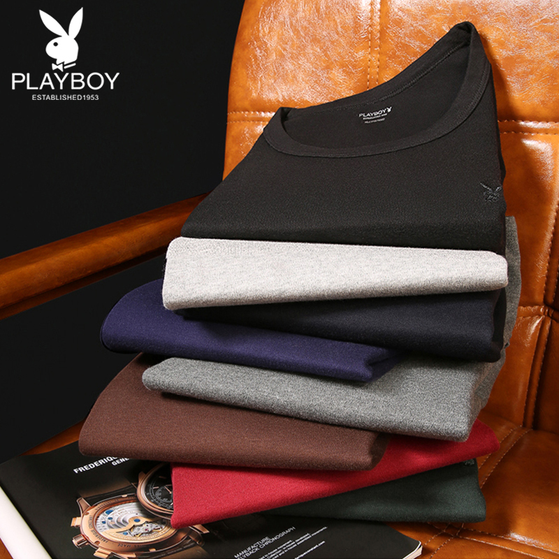[买2付1]PLAYBOY花花公子男女全棉基础保暖内衣套装情侣款纯棉秋衣秋裤棉毛衫