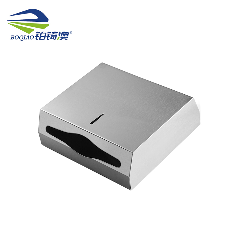 铂锜澳 304不锈钢壁挂式纸巾盒/28.3*26*10cm-方形亮钢/个高清大图