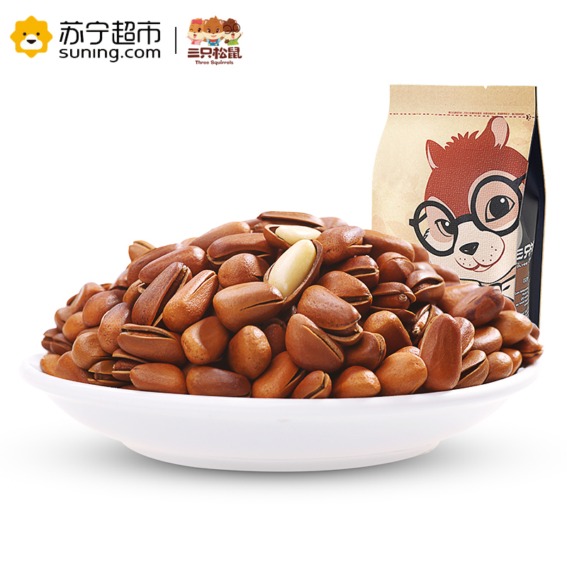 三只松鼠 坚果 开口松子原味218g(休闲零食)