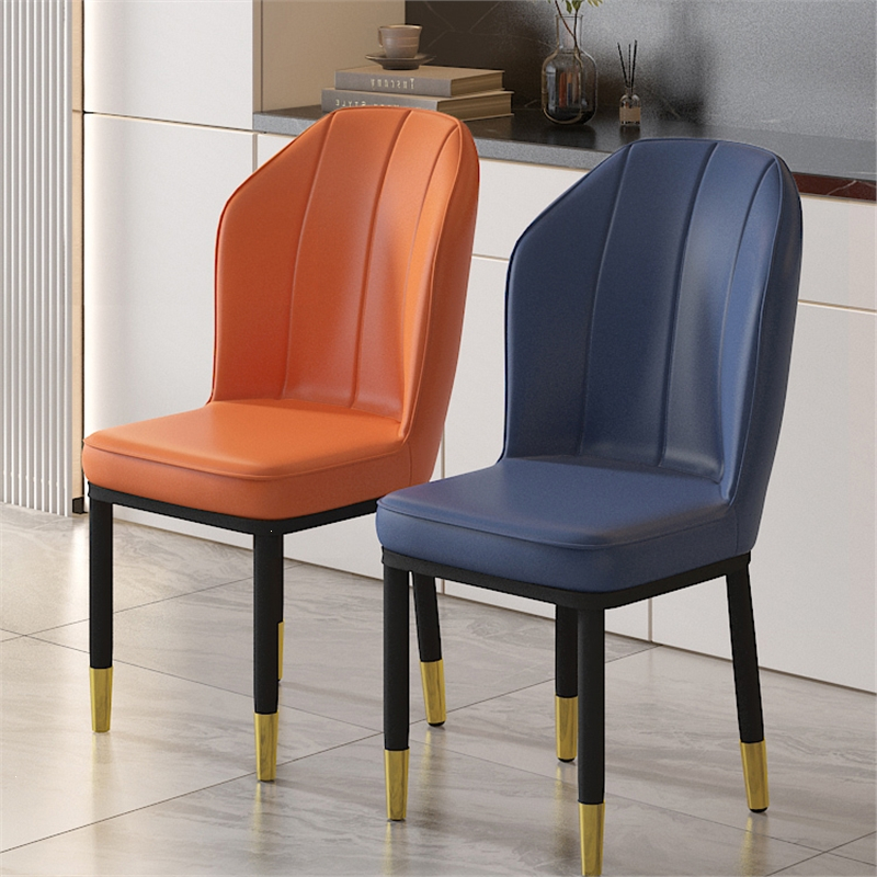 古达家用轻奢餐椅现代简约靠背椅北欧书房皮椅子网红美甲化妆凳子sj01