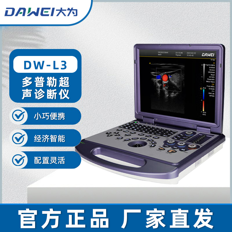 大为医疗(DAWEI)笔记本式彩色多普勒超声仪 彩超B超机DW-L3标配腹部探头*1