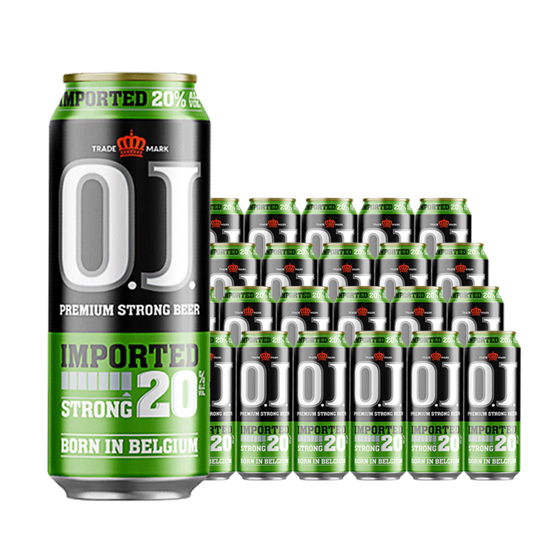 OJ20度烈性啤酒荷兰原装进口高度啤酒500ml*24罐强劲整箱啤酒O.J.