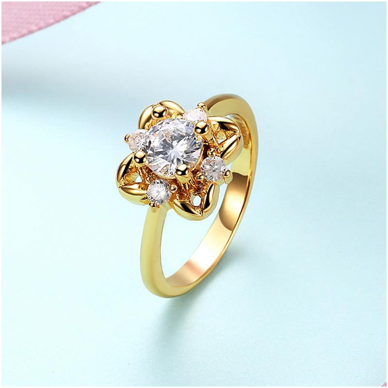 r681awomengoldring彩金戒指女饰品简约日韩食指潮人指环学生送女朋友