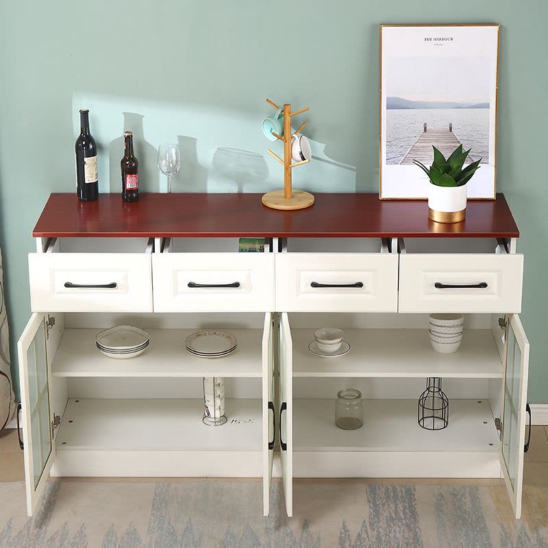 三金鑫 餐边柜北欧现代简约厨房碗柜板式置物架茶水柜客厅边柜储物柜图片