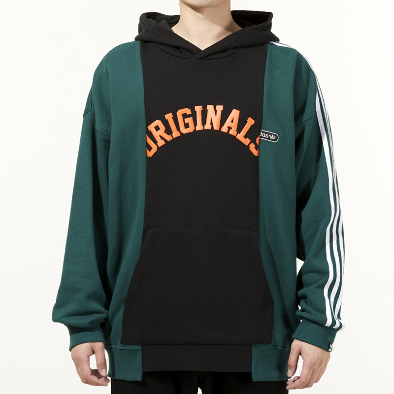 Adidas阿迪达斯三叶草卫衣男2022新款运动服连帽休闲套头衫HC0375