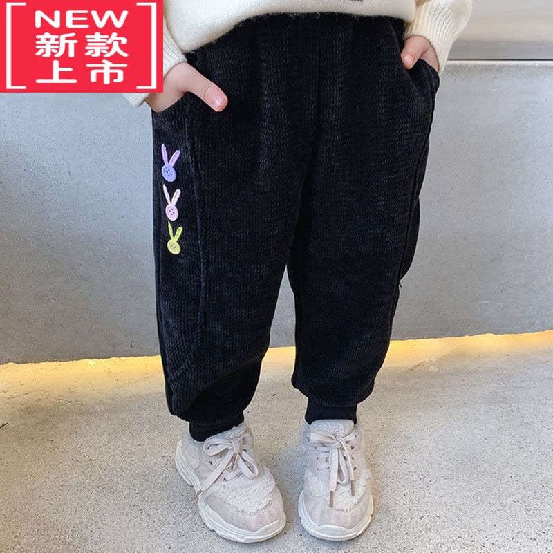 可莉允女童裤子冬外穿儿童冬装三层加厚保暖休闲裤宝宝冬季一条过冬棉裤保暖裤图片