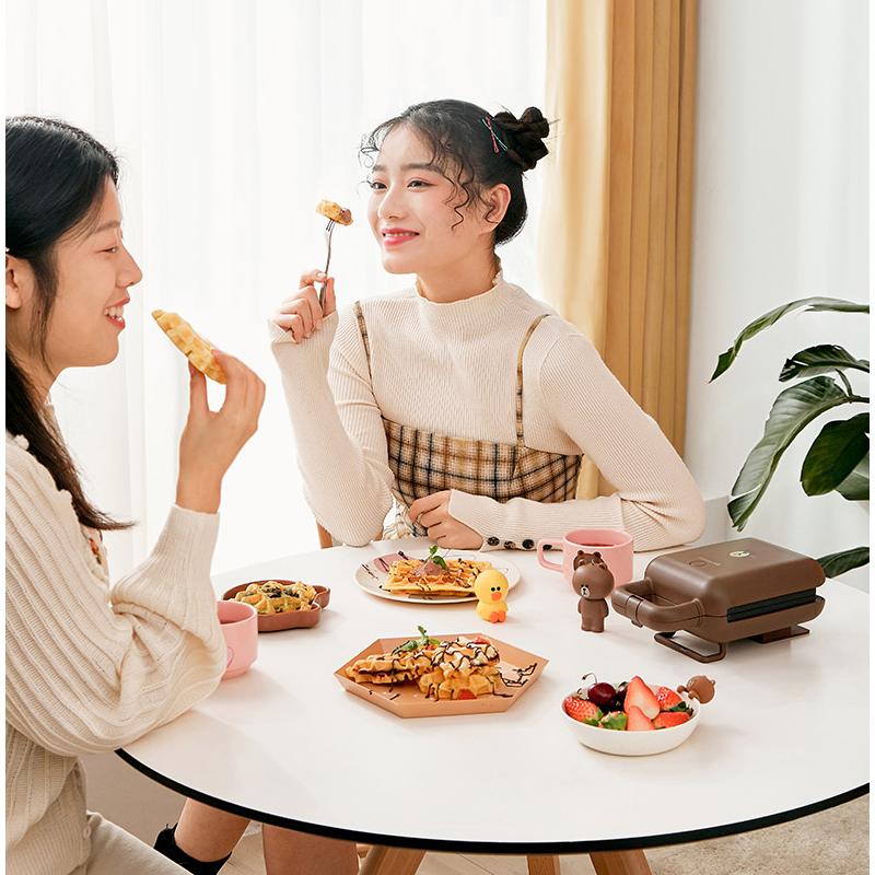 九阳 Joyoung三明治机小型迷你早餐机轻食机华夫饼机 SK-T1BROWN布朗熊