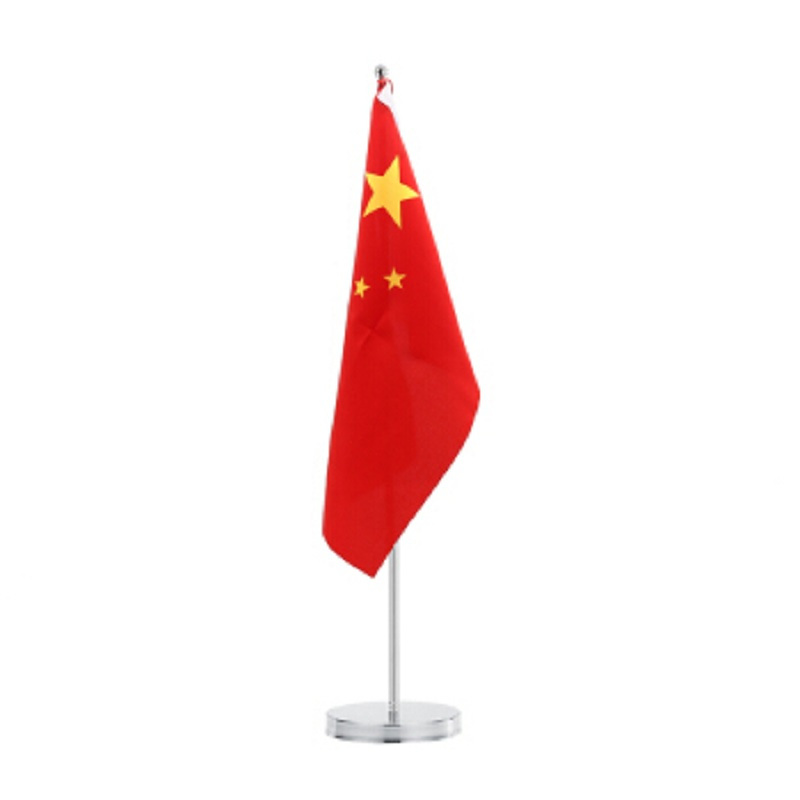 西玛(Simaa) 银色单杆可伸缩桌旗 F17A 国旗 办公桌旗座摆件 谈判旗签约旗桌旗办公室小红旗