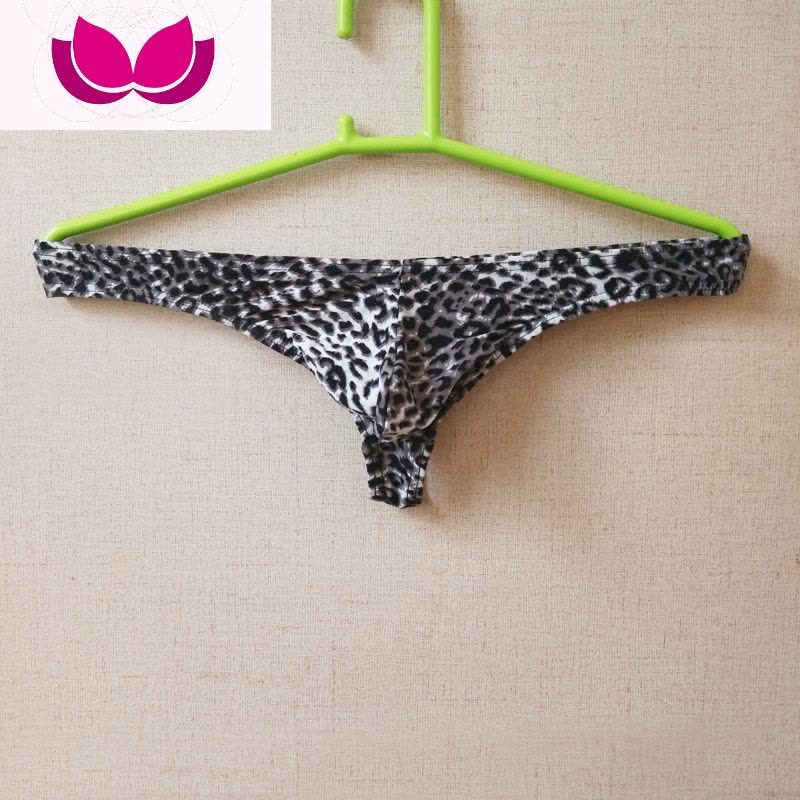 七斓新款男士内裤U凸性感丁裤情趣低腰丁字裤男透气豹纹诱惑一字裤T裤图片