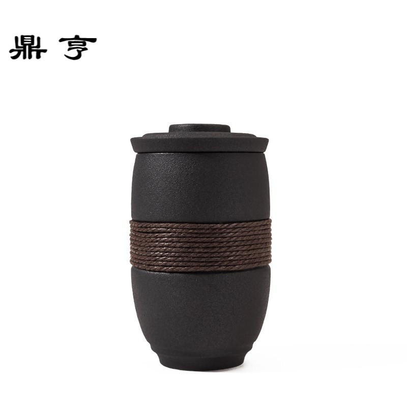 鼎亨日式带盖茶水分离泡茶杯随手杯家用办公室内胆便携过滤陶瓷茶