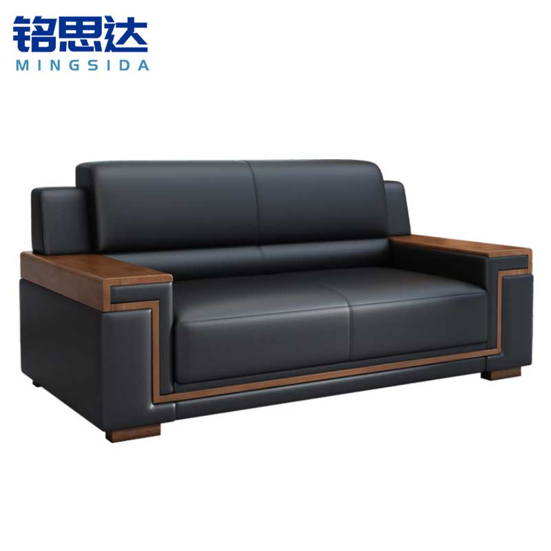 铭思达皮质接待沙发双人张高清大图