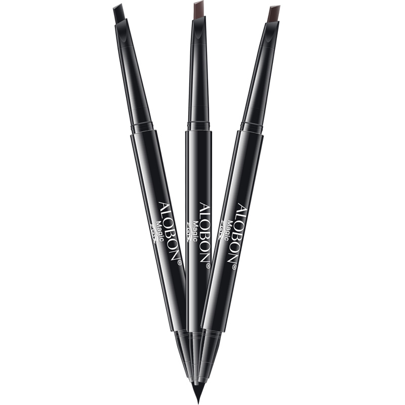 雅邦(alobon)塑眉大眼魅惑双头笔(眉笔0.32g 眼线水笔1.