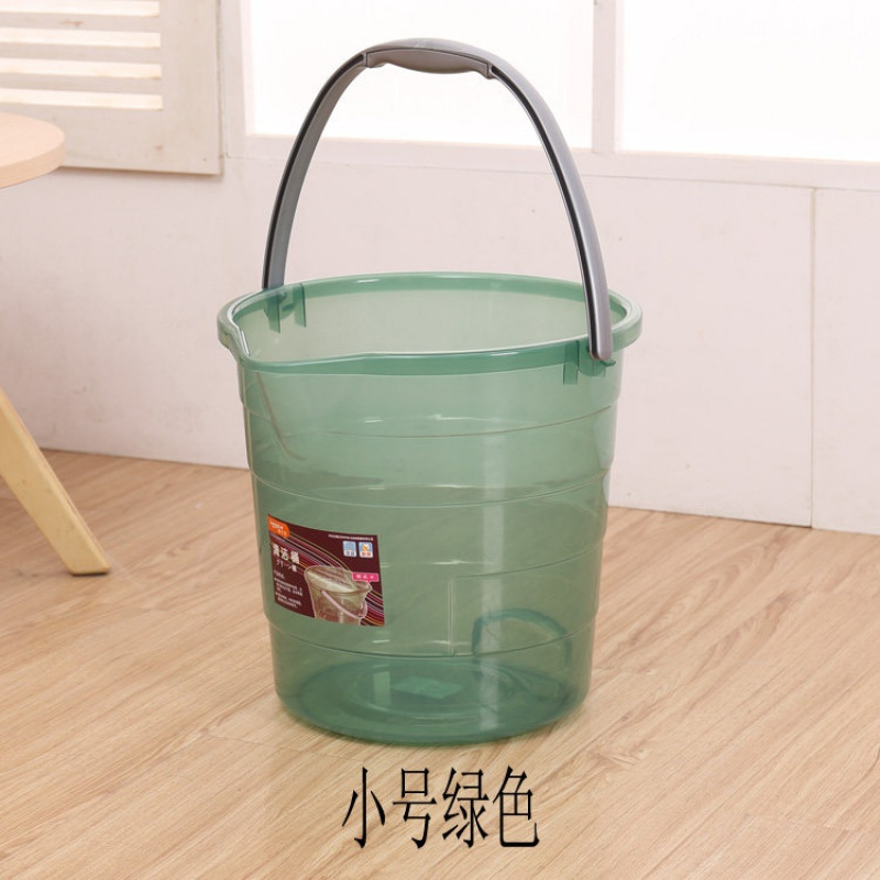 美帮汇塑料透明手提式加厚大号水桶家用清洁洗衣桶圆形储水桶小高清大图
