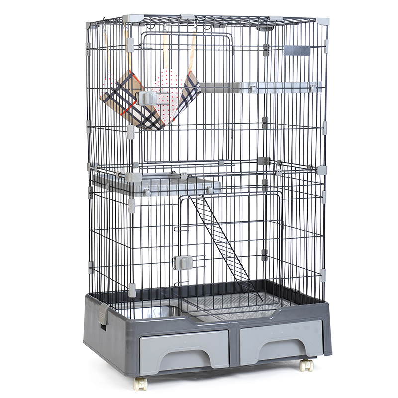 猫笼子猫咪家用别墅猫舍猫屋爱丽丝空笼室内三层可放猫砂盆带厕所高清大图